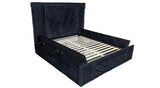 Lorenzo Black Upholstered LED Platform Queen Bed