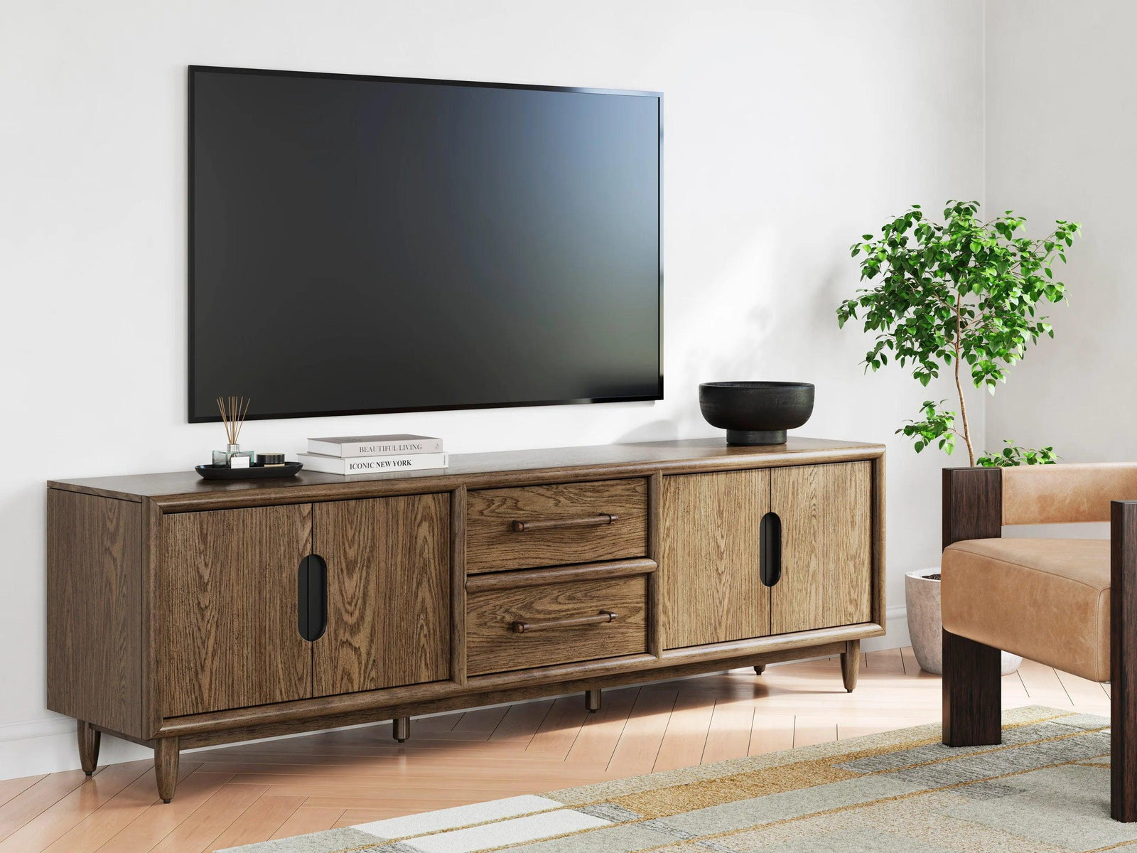 Roanhowe Brown TV Stand