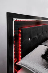 Kaydell Black Upholstered Storage Panel Bedroom Set