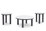 Kom Black White Occasional Table Set