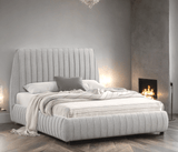 Oasis Gray Upholstered Platform King Bed