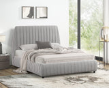 Oasis Gray Upholstered Platform King Bed
