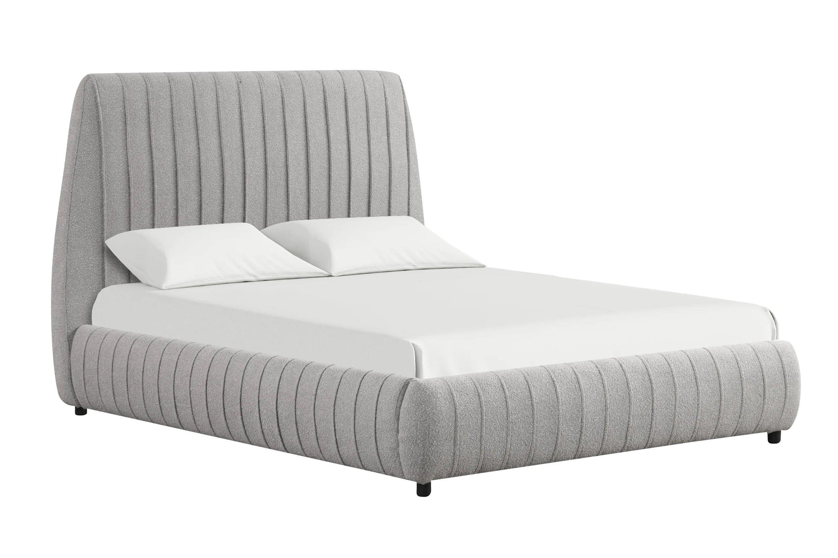 Oasis Gray Upholstered Platform King Bed