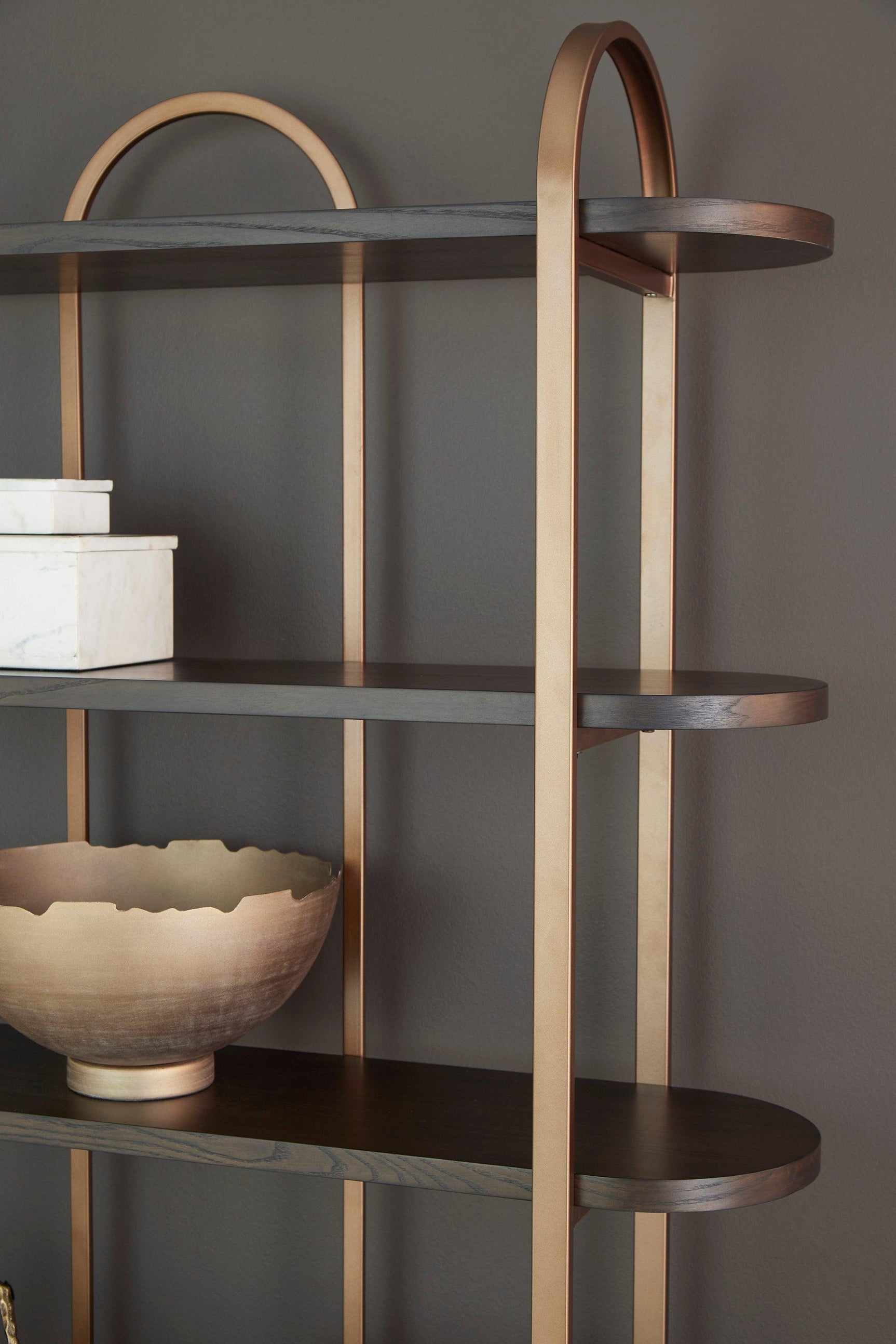 Brentmour Brown Gold Bookcase