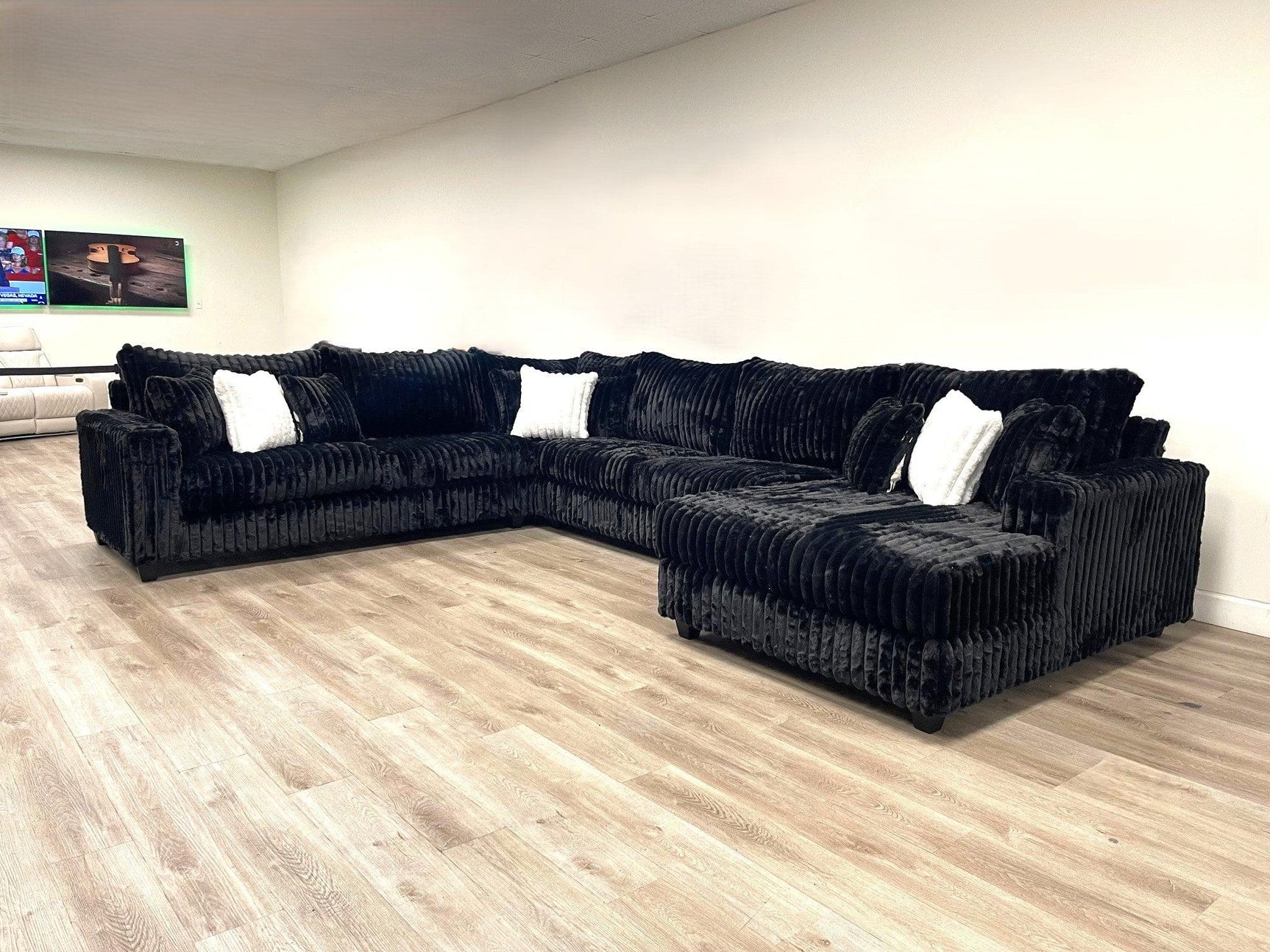 Saro Black 4-Piece Oversized Sectional
