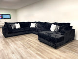 Marlo Black 4-Piece Oversized Sectional