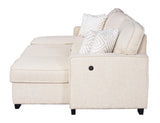 Sahara Beige Double Storage Chaise Sectional w Drop Down Cupholders