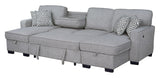 Sahara Gray Double Storage Chaise Sectional w Drop Down Cupholders