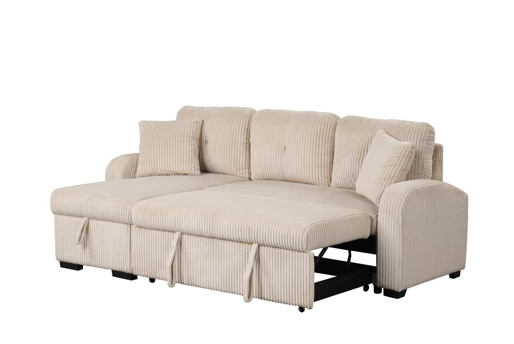 Silvia Beige Reversible Sectional w Pull-Out Bed