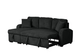 Silvia Black Reversible Sectional w Pull-Out Bed