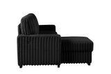 Poland Black Reversible Sectional w Pull-Out Bed