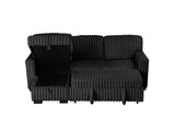 Poland Black Reversible Sectional w Pull-Out Bed