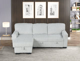 Poland Gray Reversible Sectional w Pull-Out Bed
