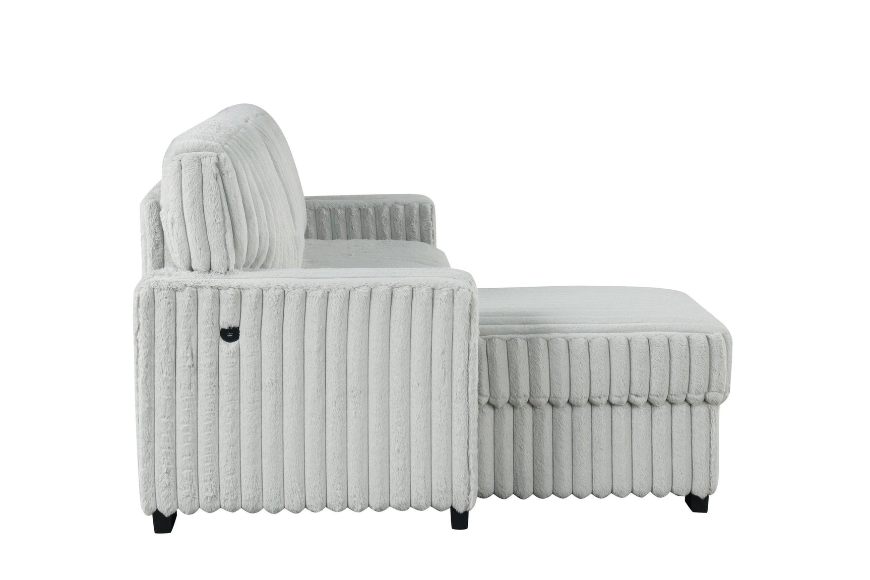 Poland Gray Reversible Sectional w Pull-Out Bed
