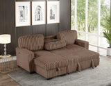 Poland Mocha Reversible Sectional w Pull-Out Bed