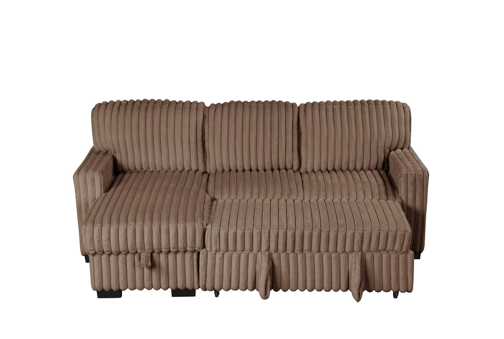 Poland Mocha Reversible Sectional w Pull-Out Bed