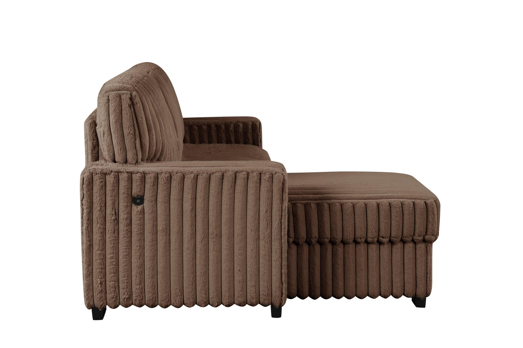 Poland Mocha Reversible Sectional w Pull-Out Bed