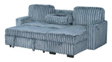 Poland Charcoal Reversible Sectional w Pull-Out Bed