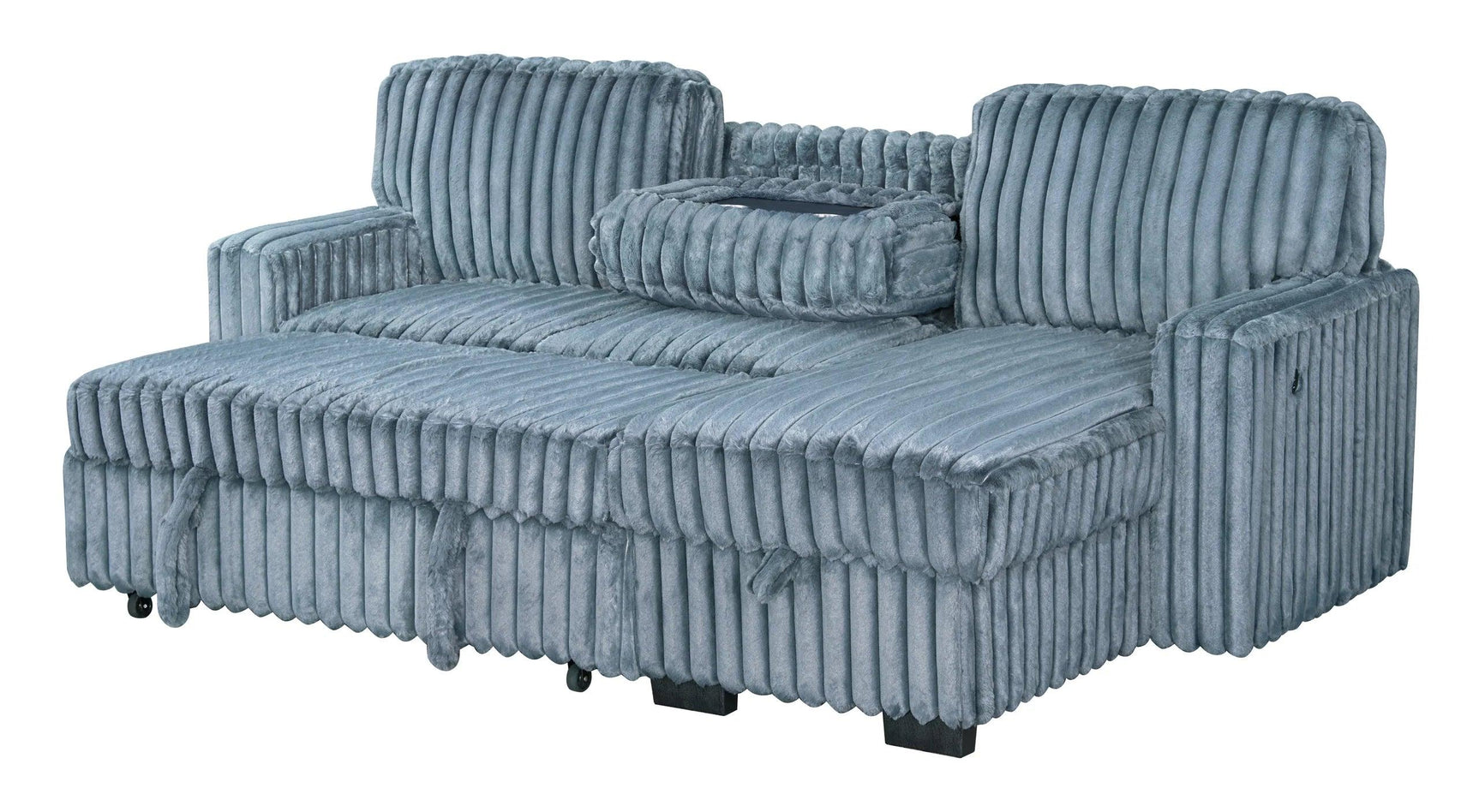 Poland Charcoal Reversible Sectional w Pull-Out Bed
