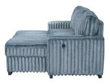 Poland Charcoal Reversible Sectional w Pull-Out Bed