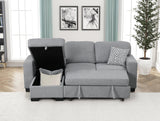 Pacific Gray Reversible Sectional w Pull-Out Bed