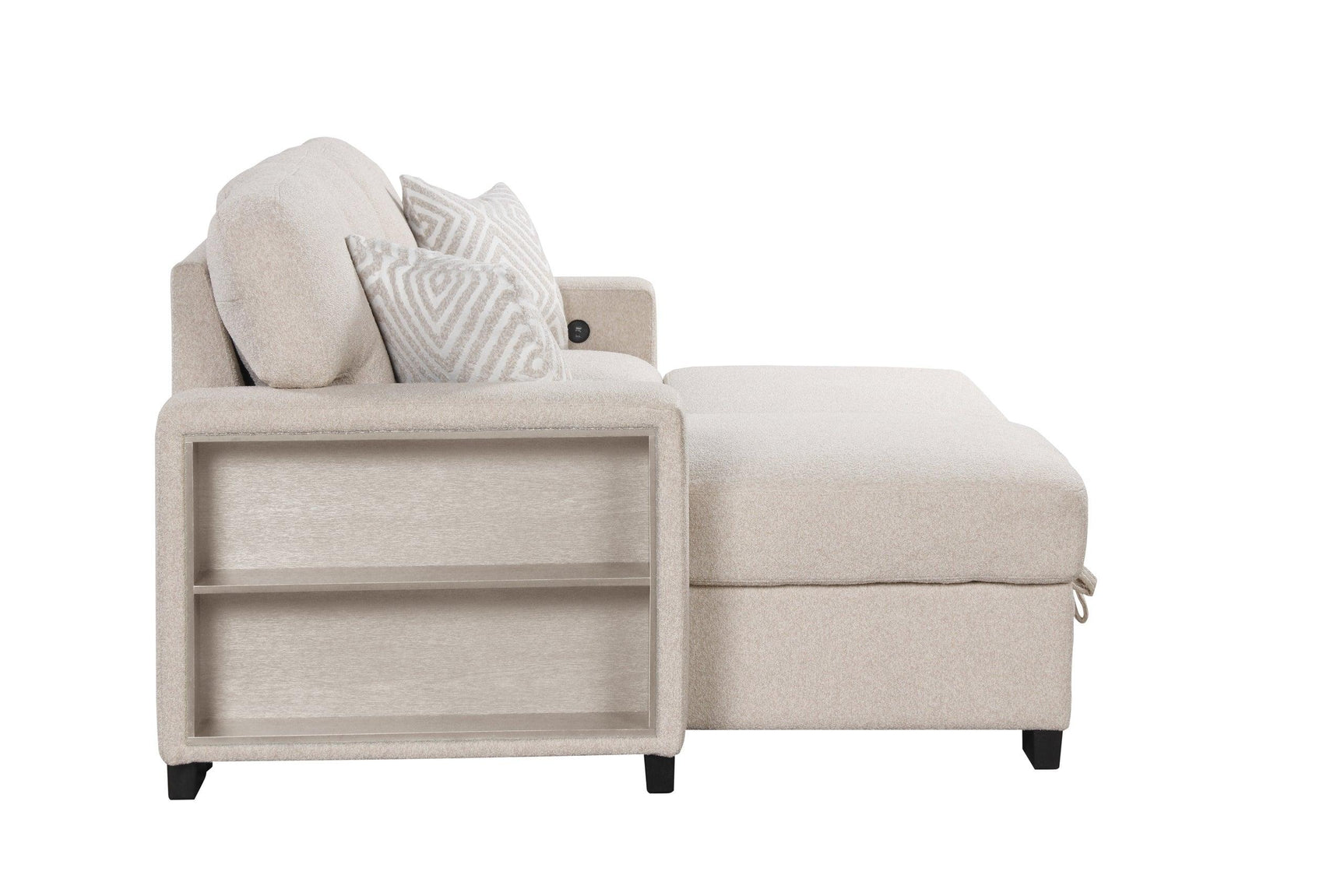 Pacific Beige Reversible Sectional w Pull-Out Bed