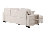 Pacific Beige Reversible Sectional w Pull-Out Bed