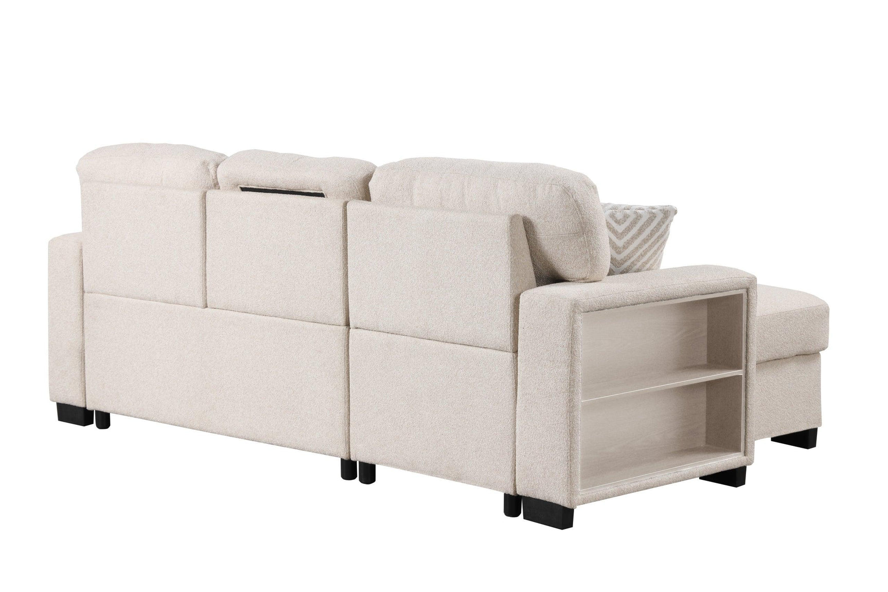Pacific Beige Reversible Sectional w Pull-Out Bed