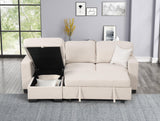 Pacific Beige Reversible Sectional w Pull-Out Bed