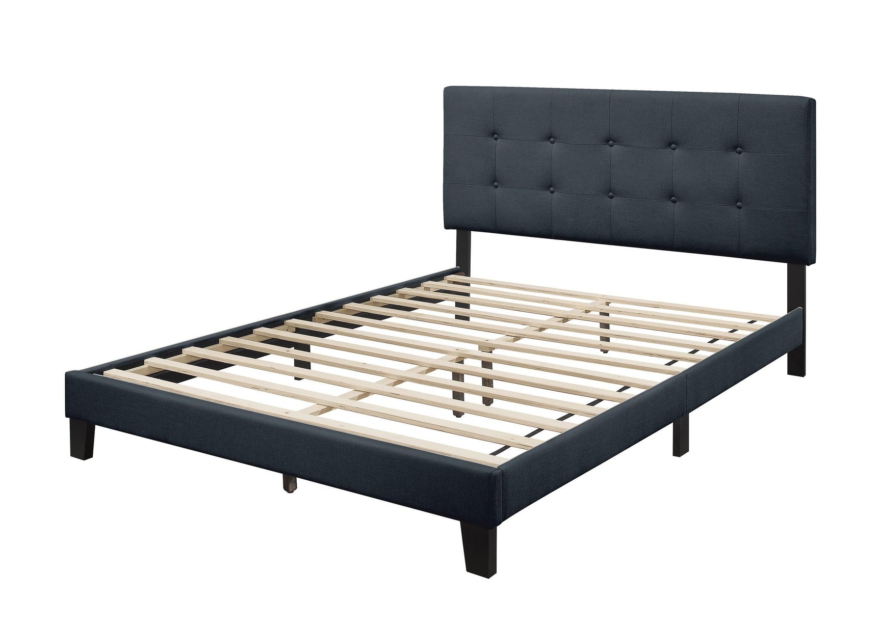 Nini Charcoal Upholstered Platform Full Bed