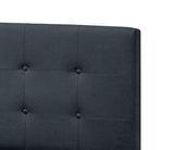 Nini Charcoal Upholstered Platform Queen Bed