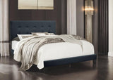 Nini Charcoal Upholstered Platform Twin Bed