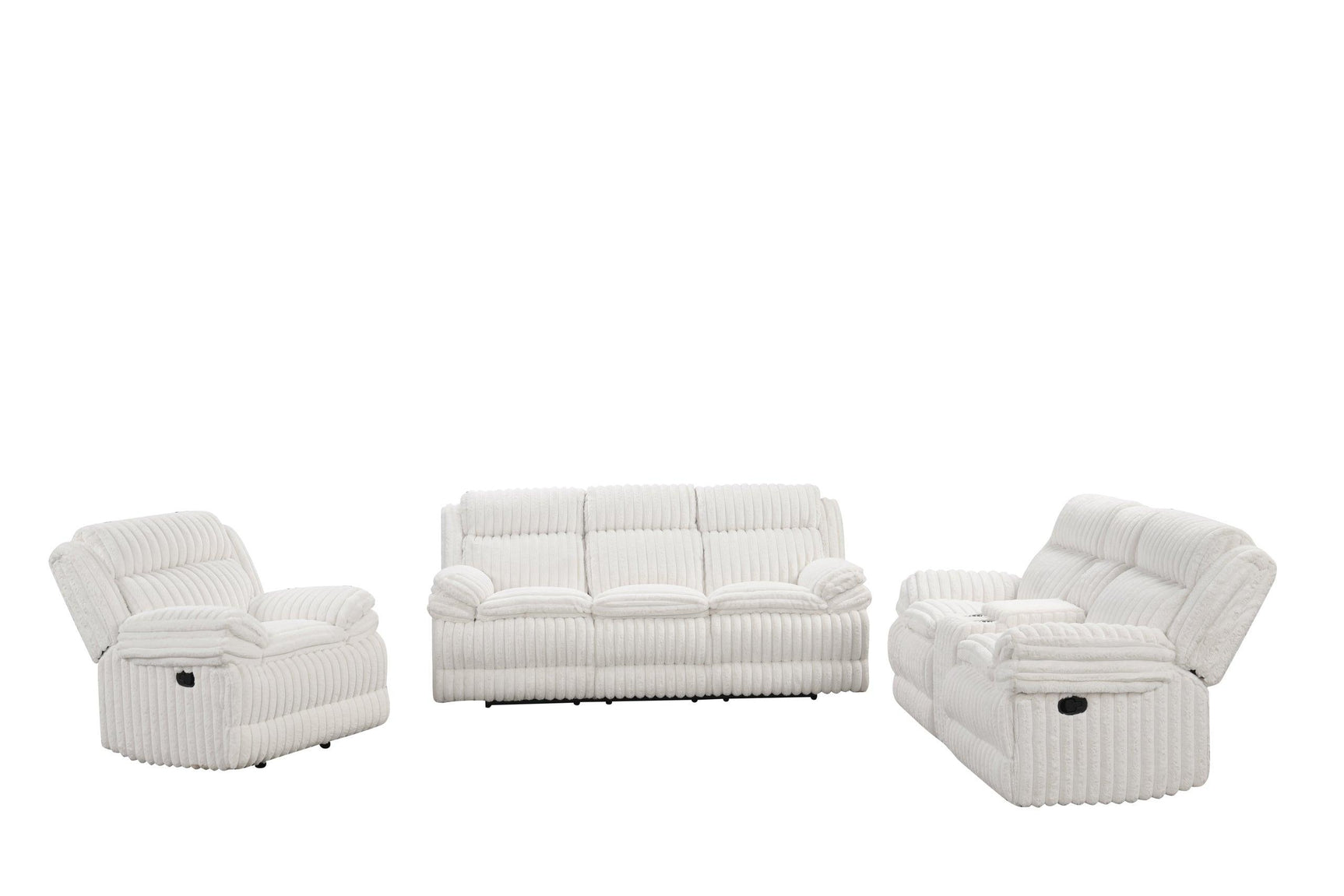 Heaven White 3-Piece Reclining Set