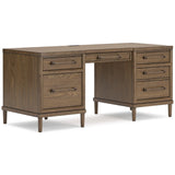 Roanhowe Brown Office Desk w USB-A/USB-C PORTS