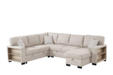 Atlantic Beige Sectional w Pull-Out Bed