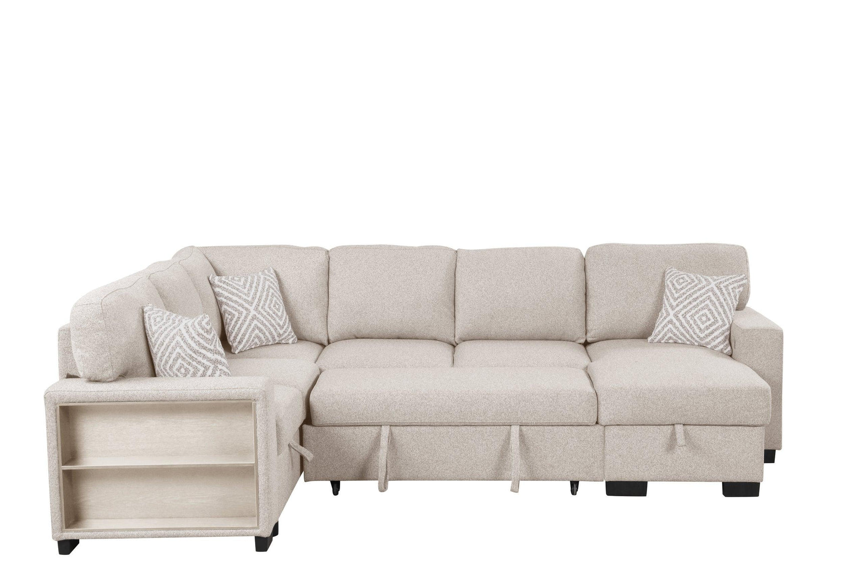 Atlantic Beige Sectional w Pull-Out Bed