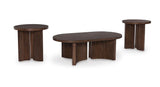 Korestone Dark Brown Occasional Table Set