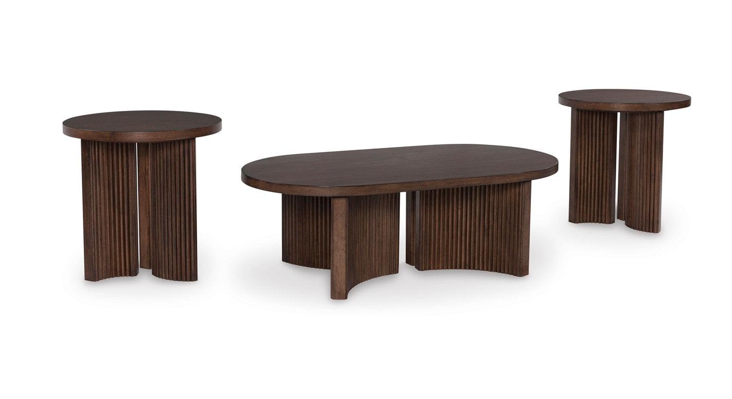 Korestone Dark Brown Occasional Table Set