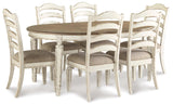 Realyn Chipped White 7-Piece Oval Dining Room Set