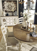 Realyn Chipped White 7-Piece Oval Dining Room Set