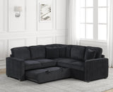 Ariel Black Sectional w Pull-Out Bed