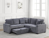 Ariel Charcoal Sectional w Pull-Out Bed