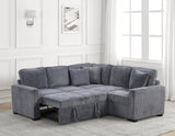 Ariel Charcoal Sectional w Pull-Out Bed