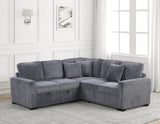 Ariel Charcoal Sectional w Pull-Out Bed
