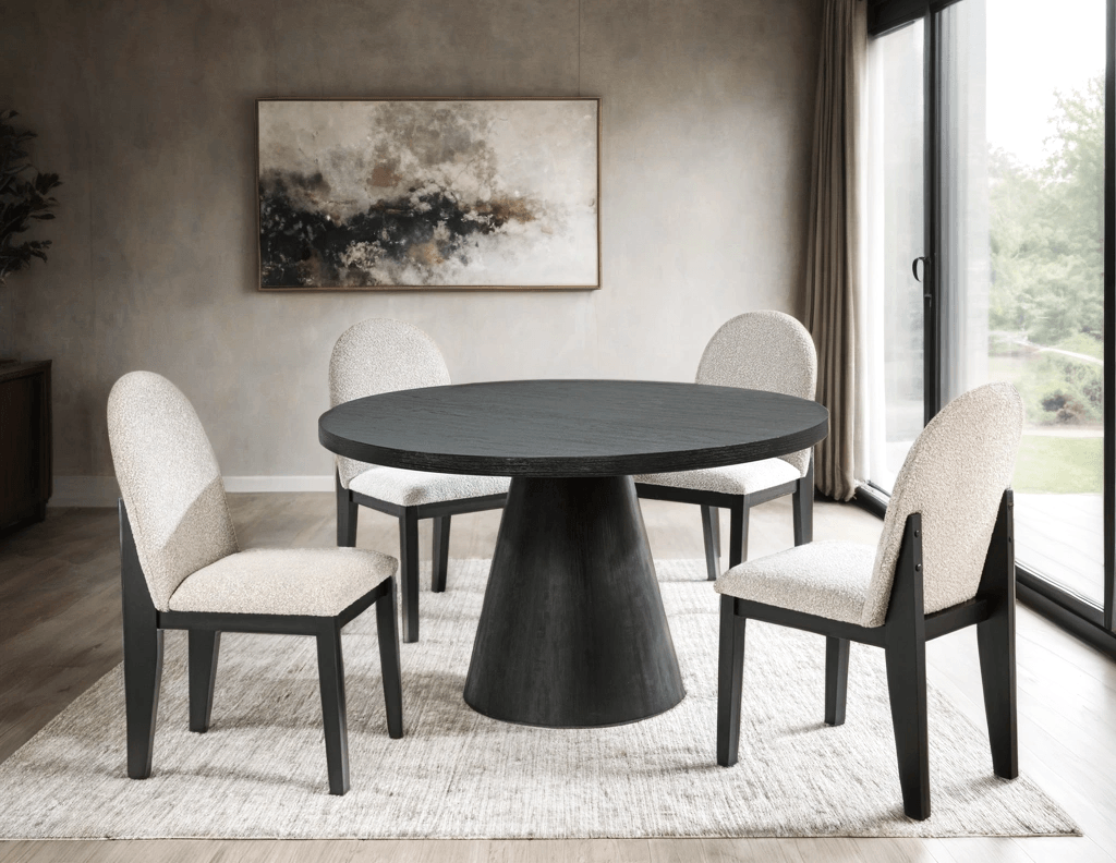 Dira Black Gray Dining Room Set