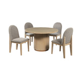 Dina Light Brown Round Dining Room Set