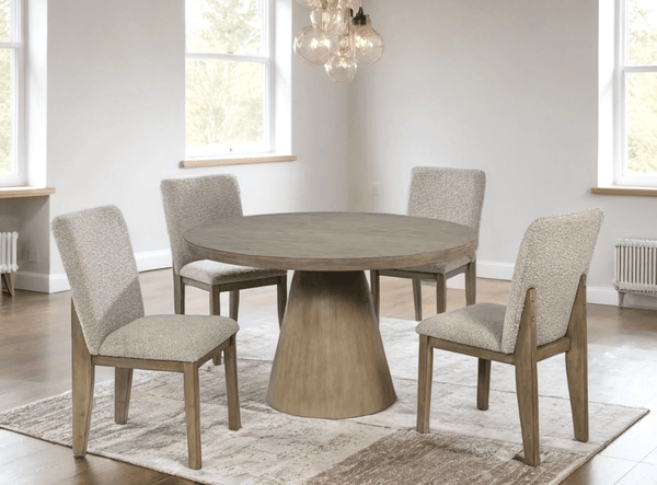 Dina Gray Round Dining Room Set