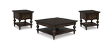 Veramond Dark Brown Occasional Table Set