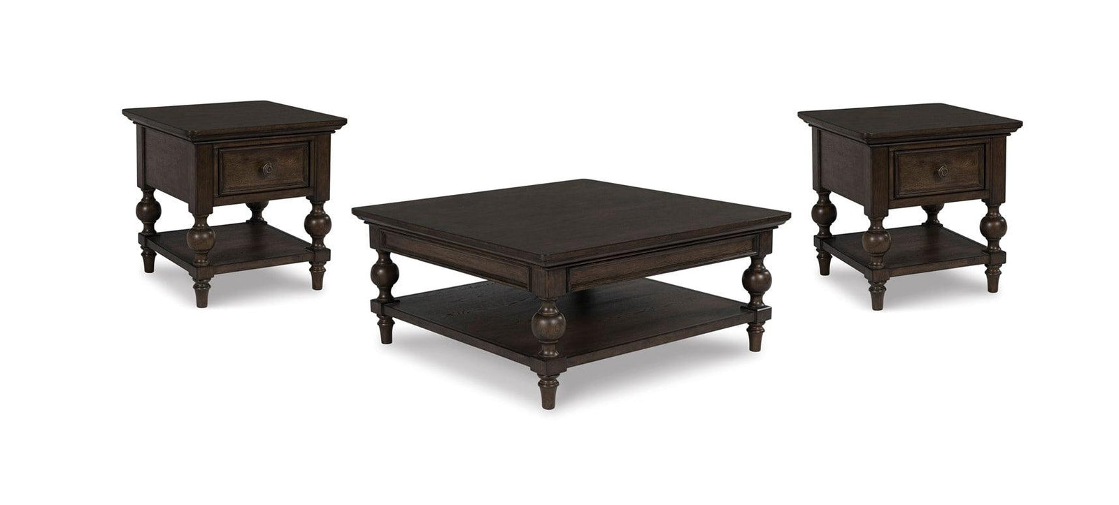 Veramond Dark Brown Occasional Table Set