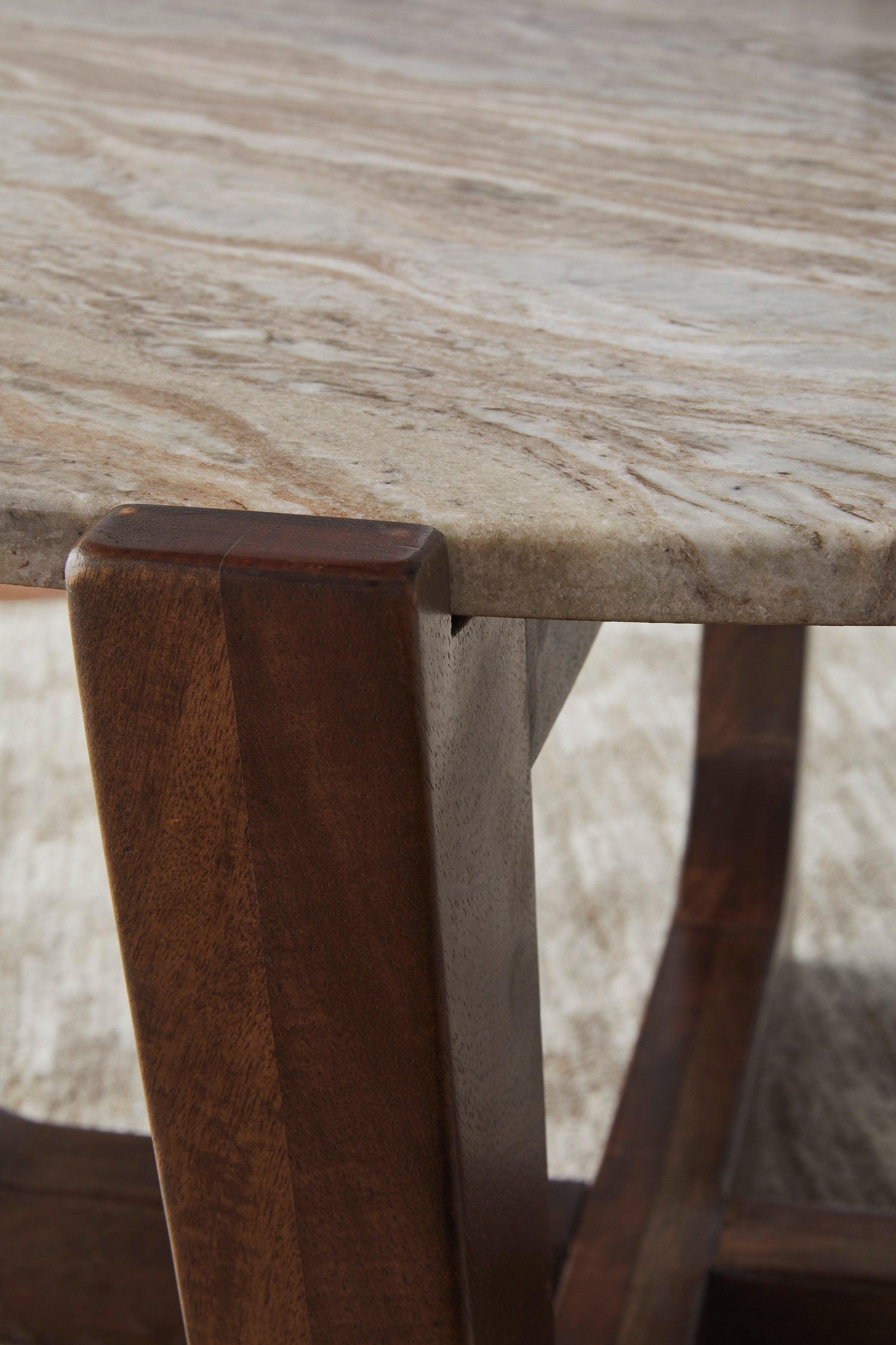 Tanidore Warm Brown Cocktail Table Marble Top